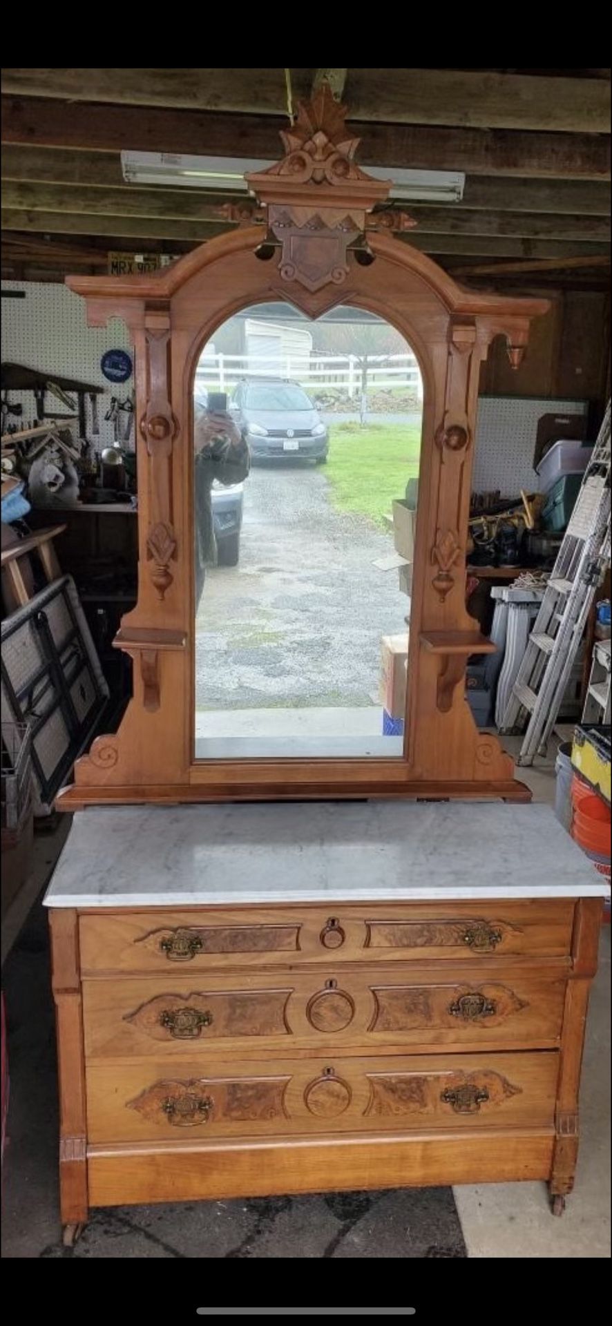 Antique Victorian, beveled, mirrored dresser