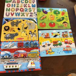 Toddler Wooden & Board Peg Puzzles