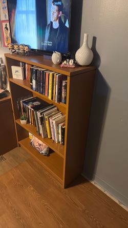 Desk with shelf and chair