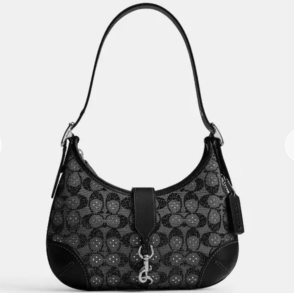 Coach Hamptons Hobo Bag In Crystal Signature Jacquard Purse