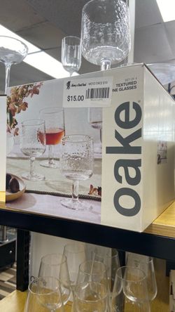 Wine Glasses Oake Set of 4 Textured Wine Glasses