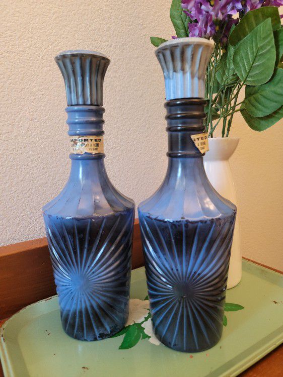 Matching Vintage Whiskey Decanters