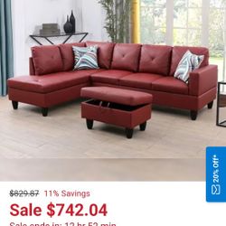 Two piece sectional (Couch, Sofa, Furniture Set)*NEW