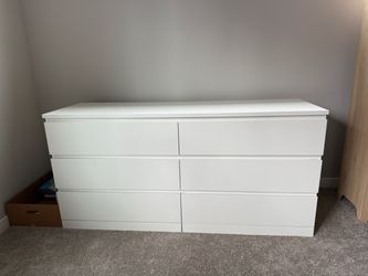 White 6-Drawer Double Dresser