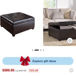 Square Storage Ottoman Bench