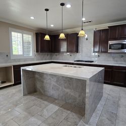 Taj Mahal Countertop Installation & Slab Fabrication