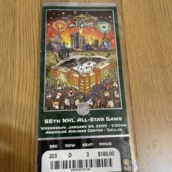 2007 NHL All Star Game Ticket 