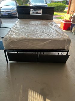Bed frame and Mattress (Queen Sized Bed)