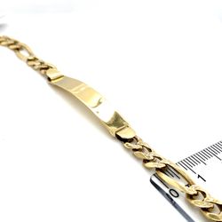 10k Gold ID Bracelet Diamond Cut Figaro 8” 12g 126412 1