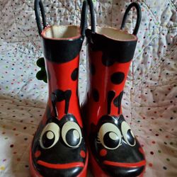 Western Chief  Lady Bug Red Rain Boots Size 7.