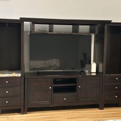 Espresso Wood & Glass Entertainment Unit - 4 Pieces 