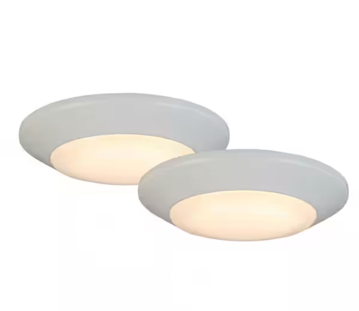 7 in. White LED Mini Flush Mount (2-Pack) @W5-609