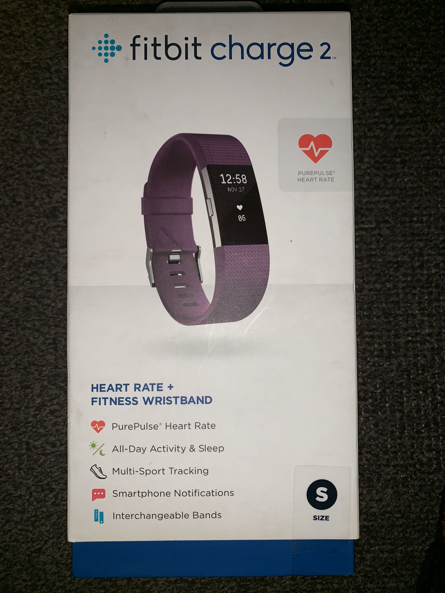 Fitbit Charge 2 Activity Tracker + Heart Rate Size small: color purple