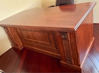 3-Piece High-End Solid Wood Office Set – Desk + Cabinet + 10-Drawer Filing Cabinet – $800