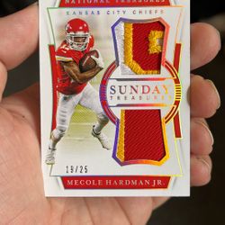 2020 National Treasure Mecole Hardman Junior 19/25 Dual Patch Player Worn