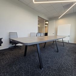 New conference table 4x12’ gray with black legs