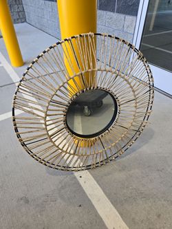 Round Woven Framed Mirror