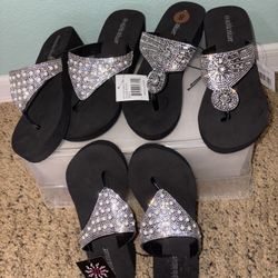 Olivia Miller Wedge Platform Flip Flops Shoes