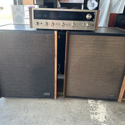 ALTEC LANSING SPEAKERS 879A SANTANA , 15” WOOFER AND Vintage PIONEER SX-727 STEREO RECEIVER 