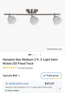 Hampton bay 3 Light Satin Nickel Finish Track ligjts