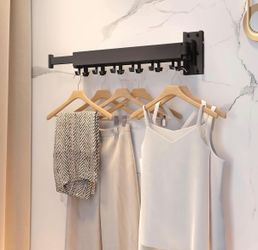 Wall-Mounted Folding Clothes Rack