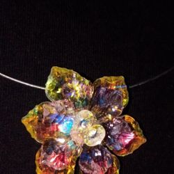 BIG CRYSTAL FLOWER NECKLACE " BRAND NEW"