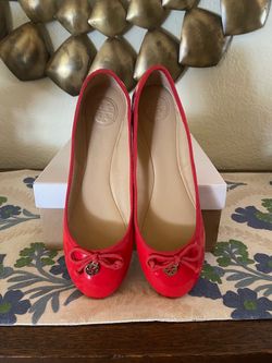 Tory Burch Red Ballet Flats Size 9