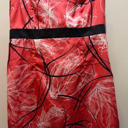 Peach Print Sheath Dress - Size 16 (Merona)