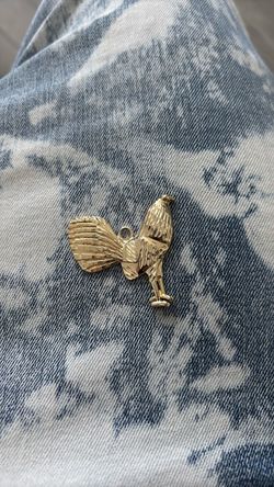 14k gold filled rooster/gallo pendant