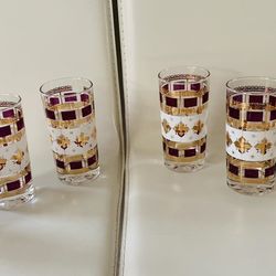 Gold Mid Century Glasses Of 6