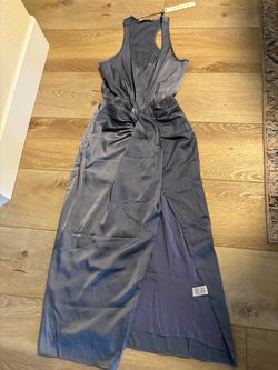 Slate Blue Satin Maxi Dress with Tags