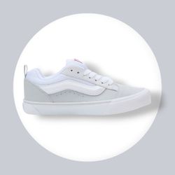 Triple White Red Label Vans Knu Skool Lows