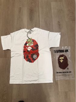 BAPE White Red Camo Ape Head T-Shirt