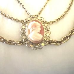 Fashion Multistrand Cameo Necklace