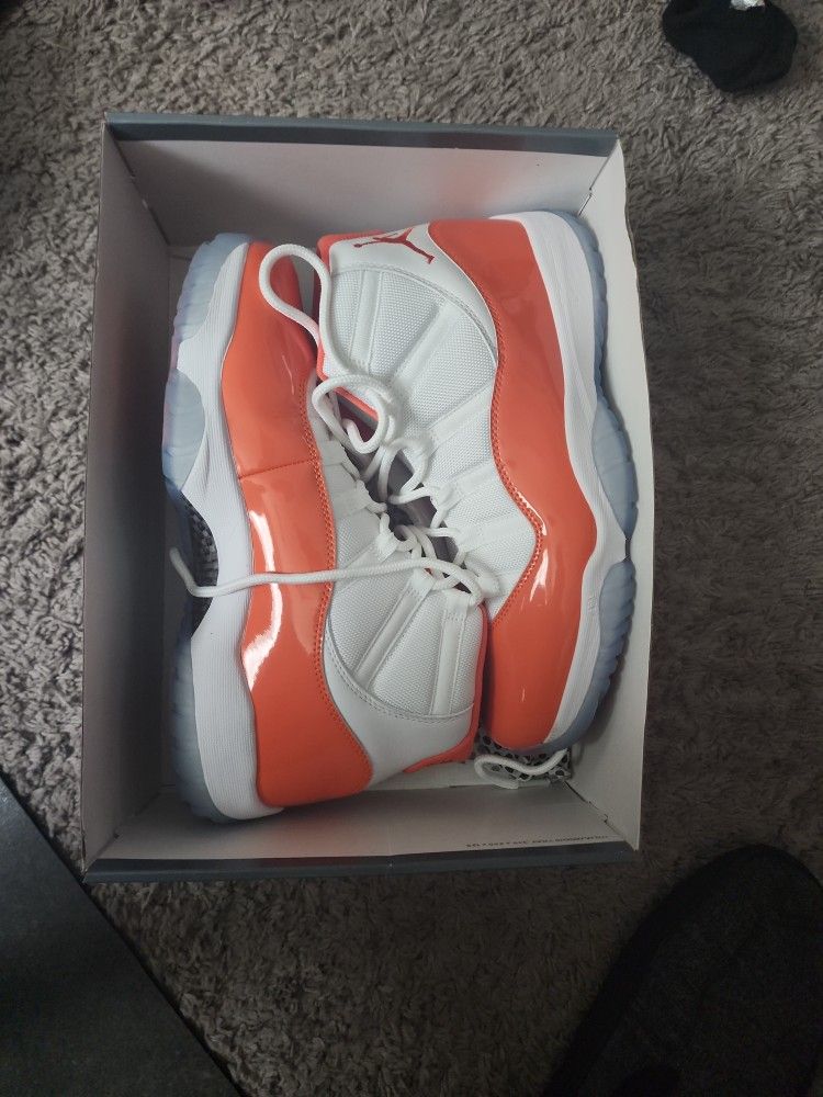 Jordan 11s (Orange And White) Mid
