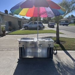 Hot Dogs Cart With Steamers And Deep Fryer 