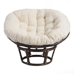Faux Fur Papasan Chair Half Ball