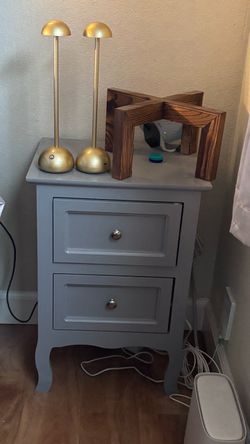 Grey side table with drawer