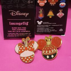 Disney Mickey & Minnie Mouse Ornament Inspired CHASE GLITTERY Enamel Metal Pin Combo Set 