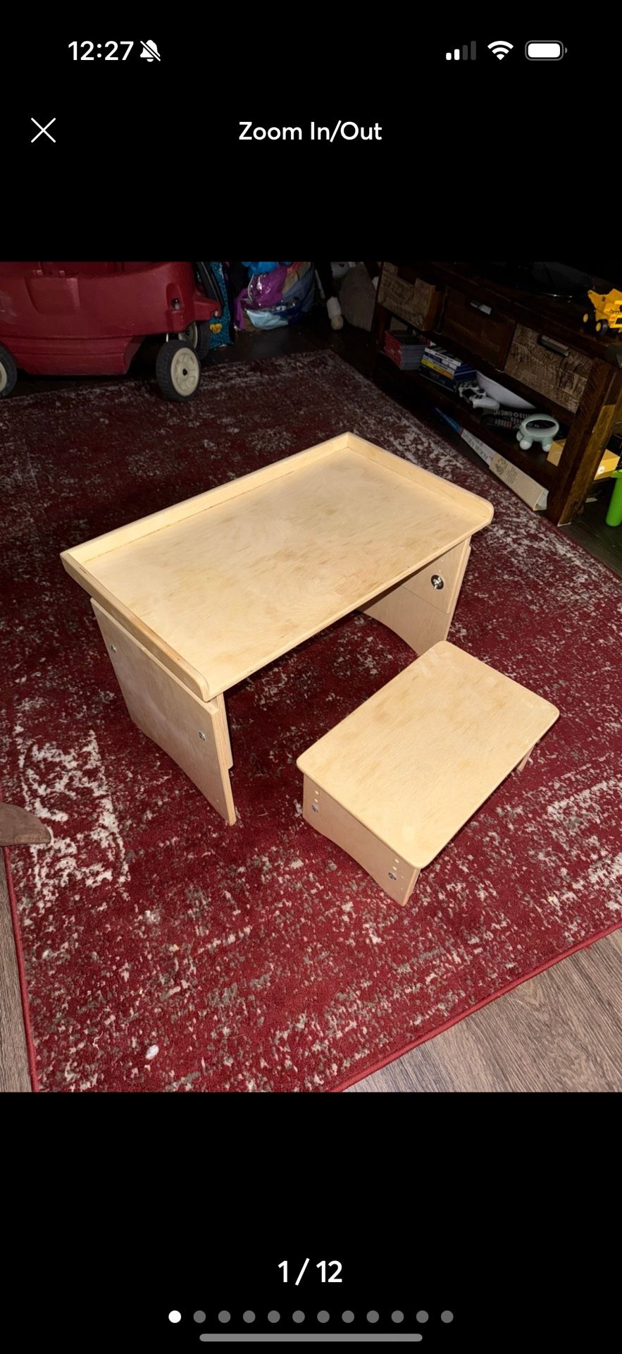 adjustable wood Toddler table and chair set