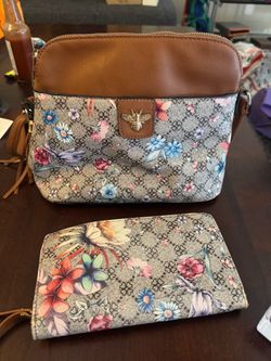 Floral Crossbody Bag and Wallet Set