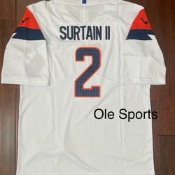 Broncos Surtain White Jersey