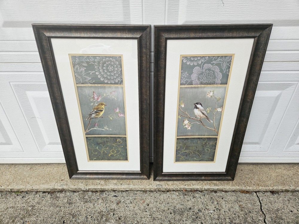 Wall Art Framed Bird Prints Set Of 2