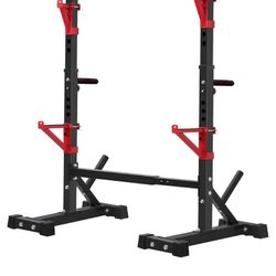  Squat Rack, Adjustable Barbell Rack/Weight Bench Set Adjustable Weight Bench with Preacher Curl Leg Extension