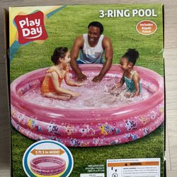 Brand New In Box Kids 3 Ring Outdoor Inflatable Pool