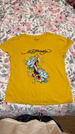 Ed Hardy Women’s T shirt, yellow, size: XL