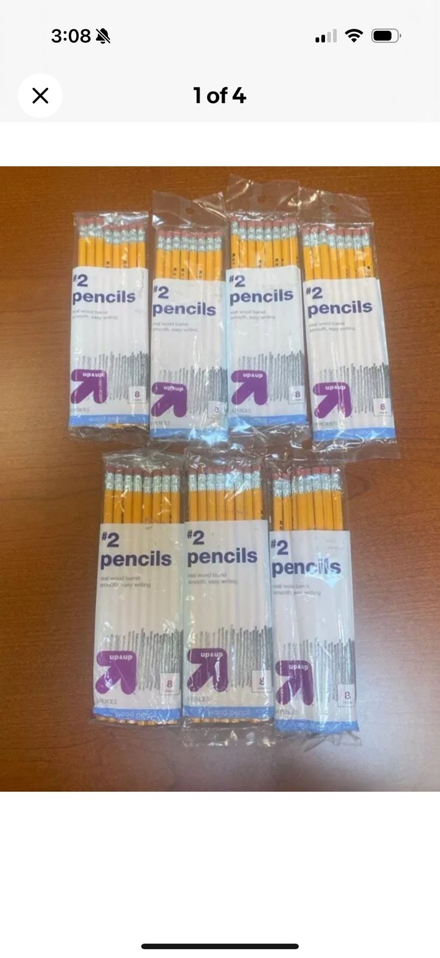7 packs - 56 real wood barrel smooth writing #2 pencils bundle unsharpened NEW