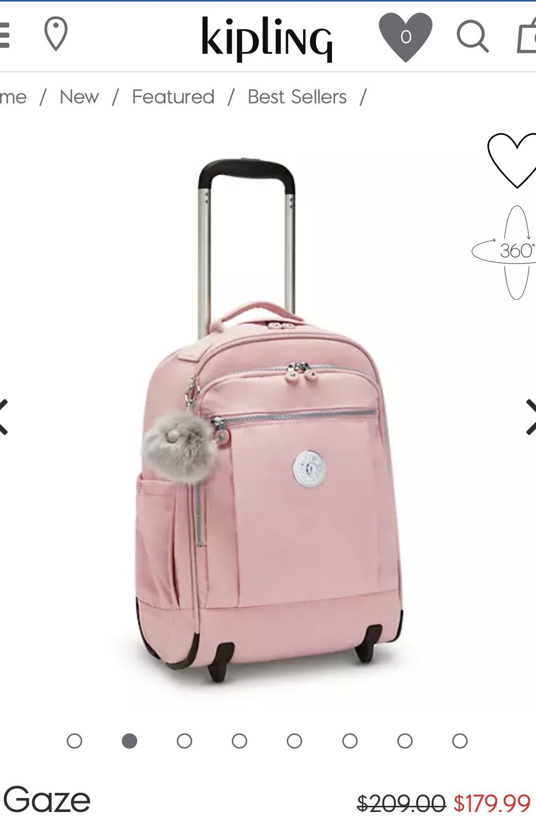 Kipling “Gaze” Large Rolling Backpack!