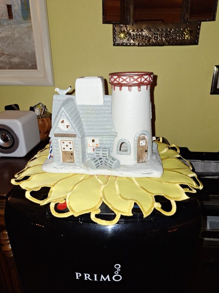 PartyLite "Stoney Harbor" Lighthouse Tea Light Candle Holder