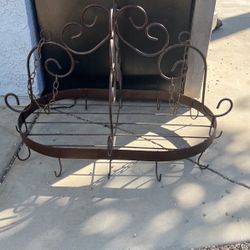 Pot Holder Rack Wrought Iron Hanging 
